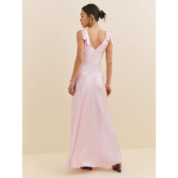 Reformation Pernille Silk Dress Cherry Blossom - Picture 3 of 9